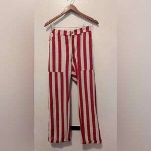 Size Small Big Bud Press Red and White striped Work Pants.